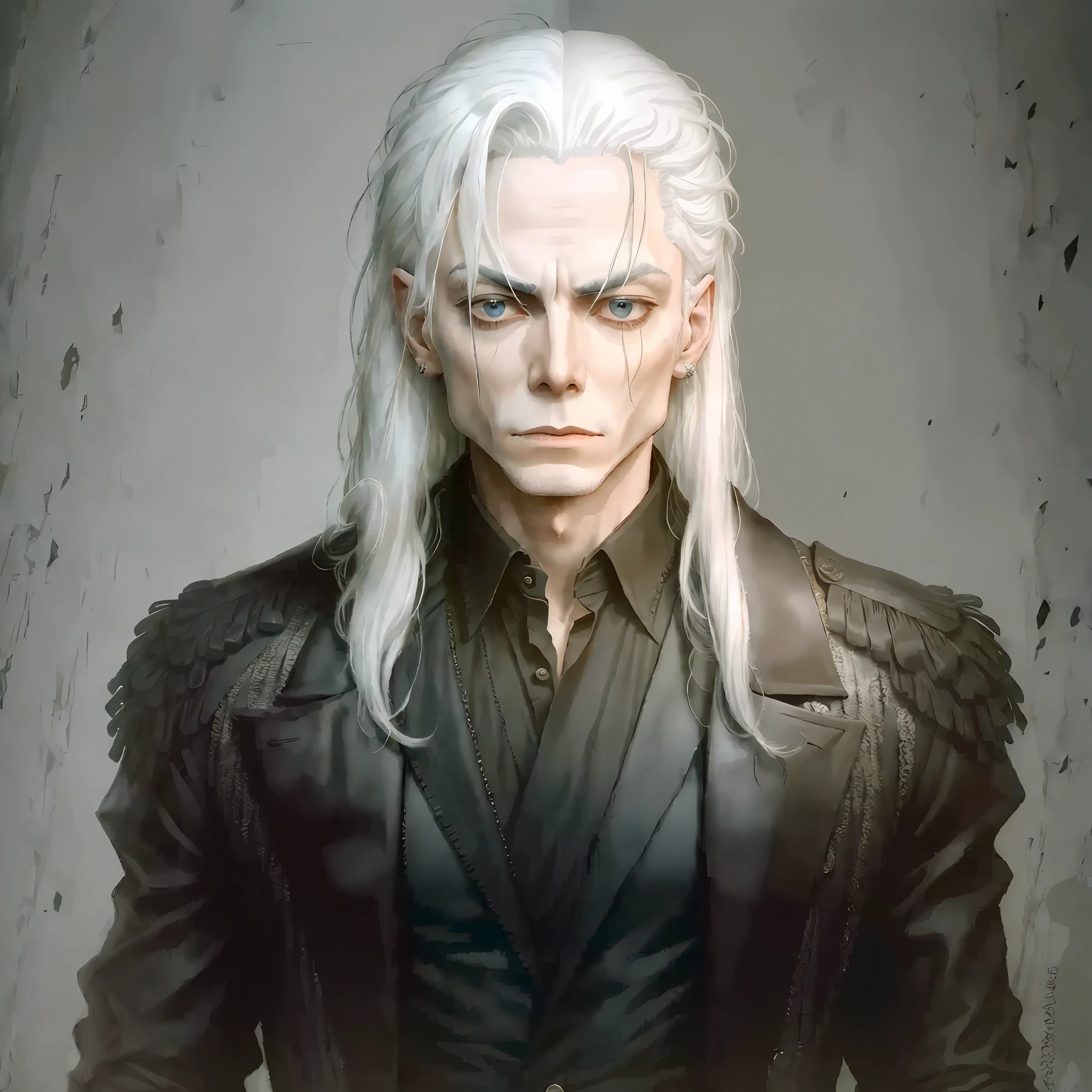 Imagine the older Michael Jackson with some white hair and a face with expression marks --auto --s2