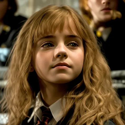 arafed image of a young girl with long hair and a tie, hermione granger ...