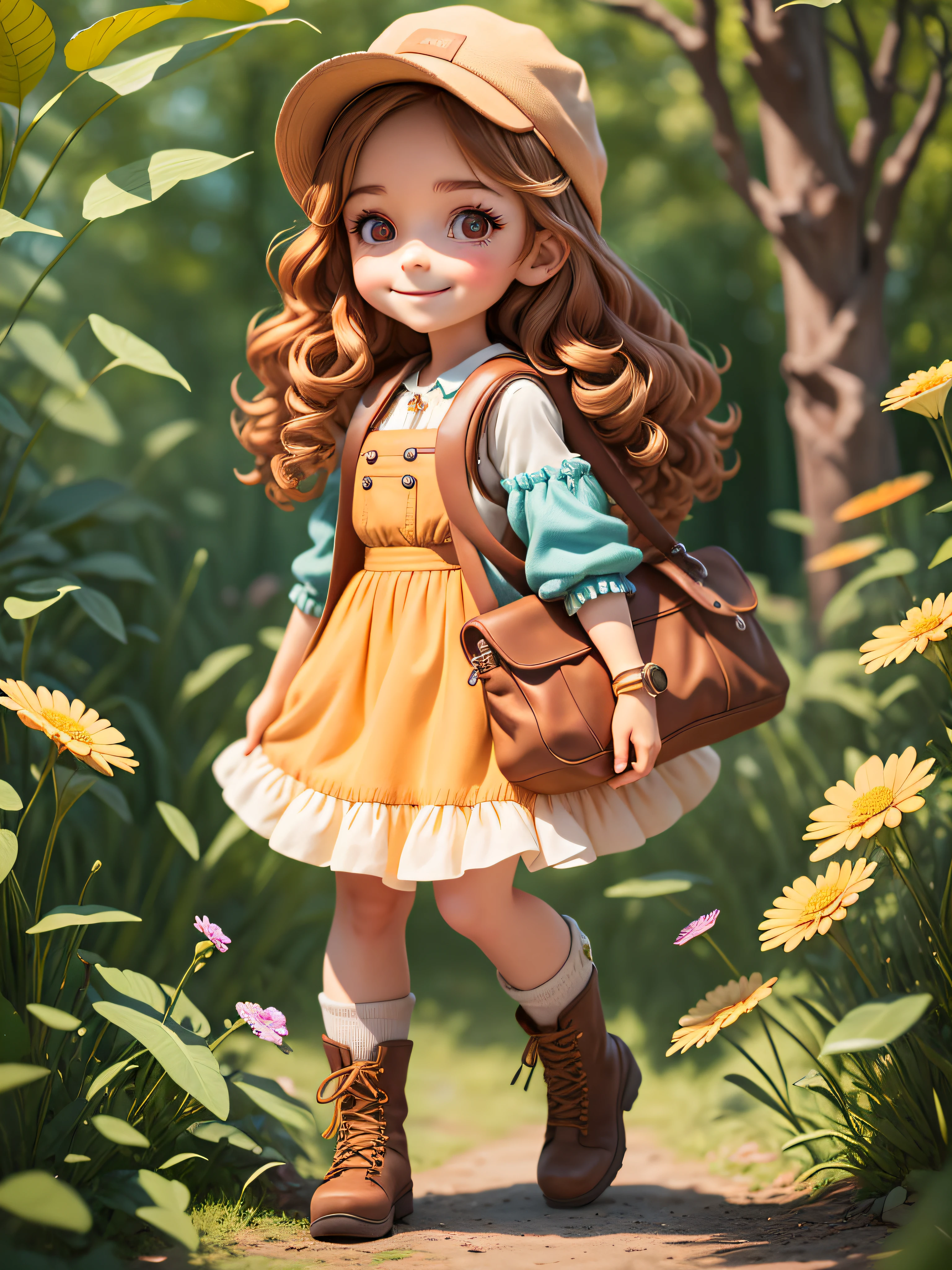 (masterpiece),(best quality),(ultra-detailed), (full body: 1.2), 1girl, Chibi, Cute, smile, shirt, Laura was a girl with light brown hair, which fell in soft curls over her shoulders. His eyes were large and bright, the color of honey, full of curiosity and courage. His smile was infectious, lighting up the environment around him. She had a small, snub nose, which complemented her delicate face. Laura was short and agile, always ready to explore new places and face challenges. She wore a comfortable, colorful outfit, with a brown leather vest, a floral blouse, and ripped jeans. On her feet, she wore sturdy hiking boots, perfect for her adventures in the woods. Laura had a special sparkle in her eyes that reflected her adventurous nature and her ability to find magic in every corner. (beautiful and detailed face), (beautiful detailed eyes),(masterpiece),(best quality),(ultra-detailed), (full body: 1.2), 1girl, Chibi, cute, smile, shirt, Laura was a 5-year-old girl, light brown hair, which fell in soft curls over her shoulders. His eyes were large and bright, the color of honey, full of curiosity and courage. His smile was infectious, lighting up the environment around him. She had a small, snub nose, which complemented her delicate face. Laura was short and agile, always ready to explore new places and face challenges. She wore a comfortable, colorful outfit, with a brown leather vest, a floral blouse, and ripped jeans. On her feet, she wore sturdy hiking boots, perfect for her adventures in the woods. Laura had a special sparkle in her eyes that reflected her adventurous nature and her ability to find magic in every corner. (beautiful and detailed face), (beautiful detailed eyes).