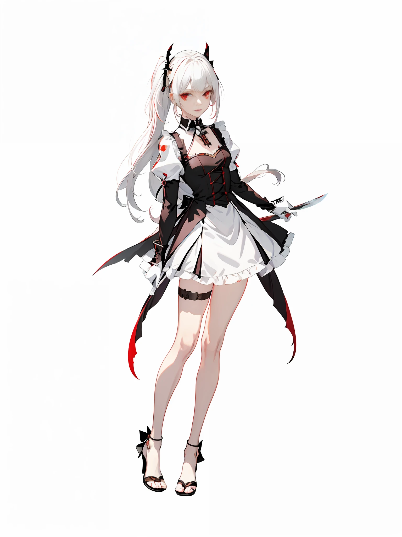 Personnages d'anime avec du sang sanglant et des couteaux à la main, cheveux longs noirs, sang + art conceptuel, yandere Grimdark, très sanglant, Gapmoe yandere, je vais déchirer le sang, sanglant, personnages d&#39;Azur Lane, du côté des filles, yandere, Des jeux vidéo Azur Lane, filles anime démon, yandere intricate, Cushart Krenz Key art féminisation --auto --s2