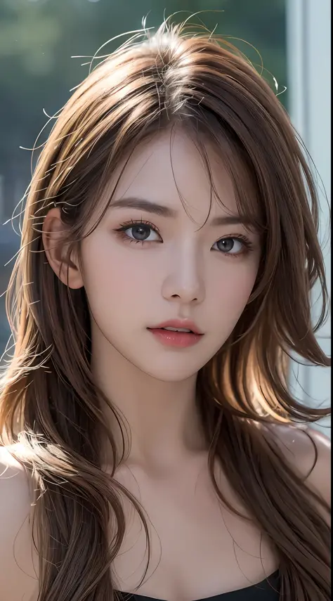 ((Realistic lighting, top quality, 8K, Masterpiece: 1.3)), Clear Focus: 1.2, 1 girl, Perfect Body Beauty: 1.4, Slim Abs: 1.1, ((Dark Brown Hair, Big: 1.3)), (Accelerate: 1.4), (Outdoor, Night: 1.1), Street, Ultra Slender Face, Fine Eyes, Double Eyelids, Exposed Cleavage, Incredibly Absurd, Messy Hair, Floating Hair,