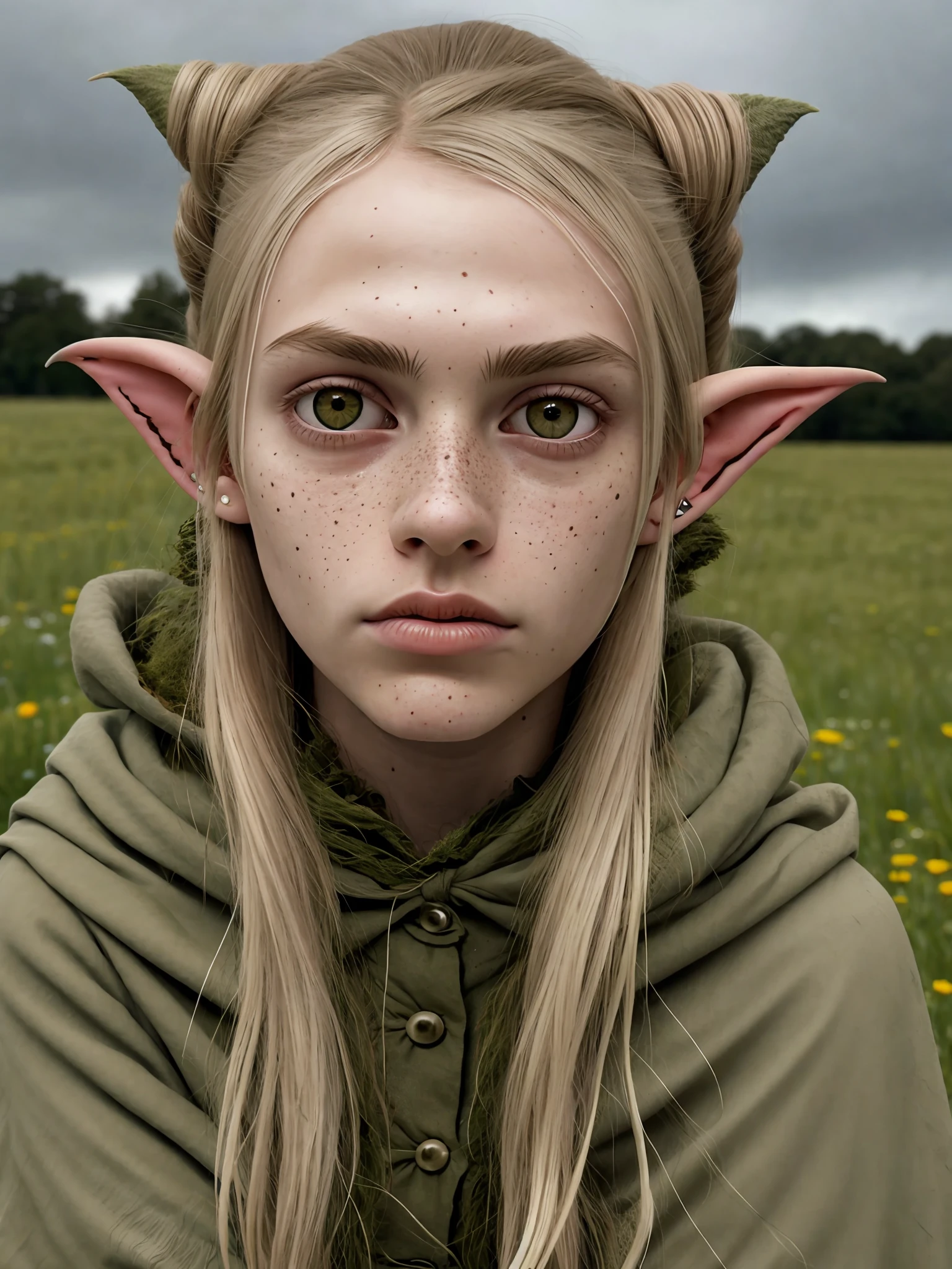 A close up of a person with a hoodie and horns on - SeaArt AI