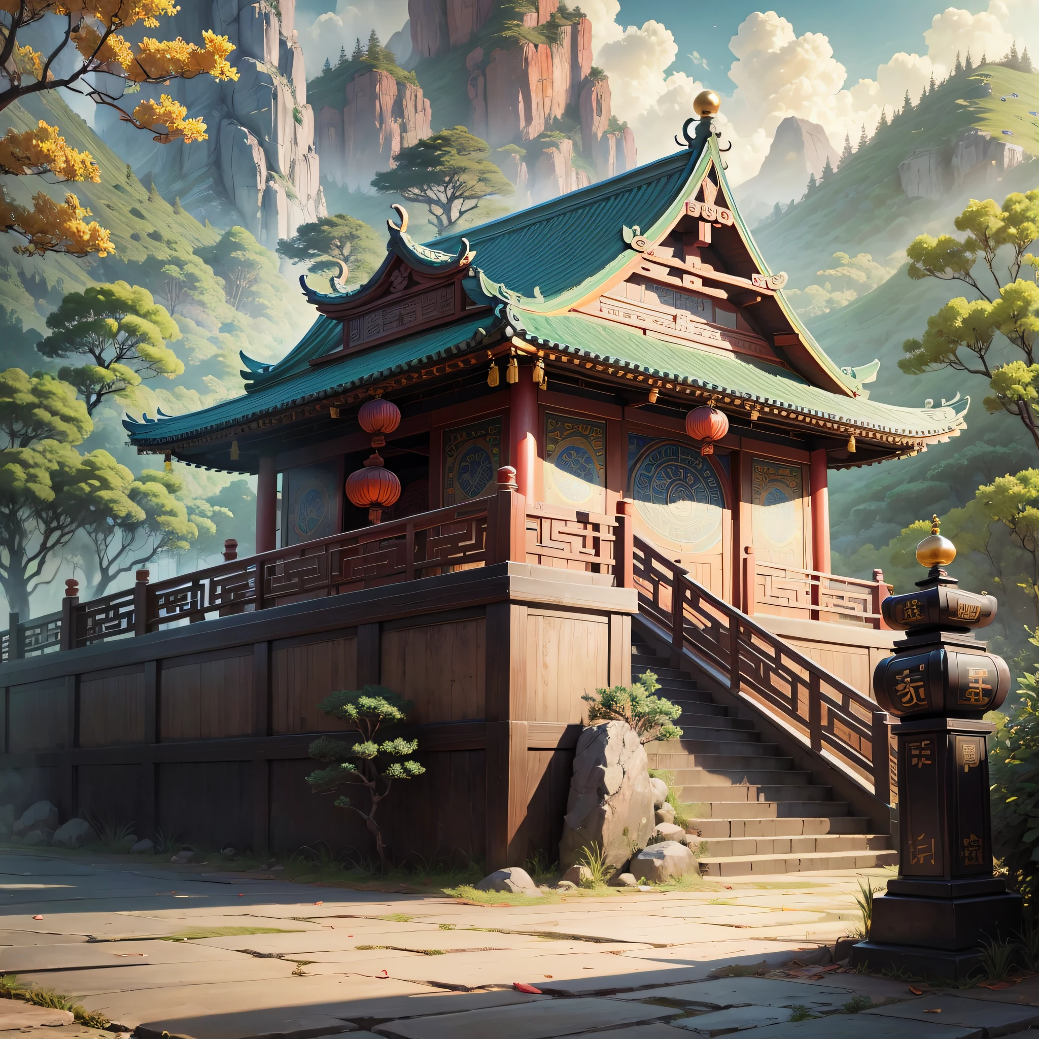 HD wallpaper: Painting, gold and brown temple anime scene illustration,  Artistic | Wallpaper Flare