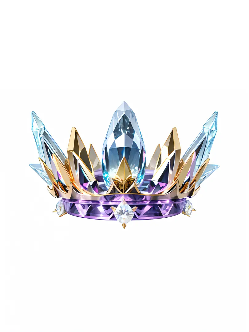 8k, (crown close-up), positive perspective!! , with a gold + diamond crown on a white background, diamond wings!! ,((((Game Crow...