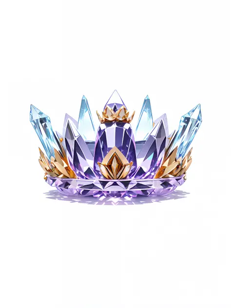 8k, (crown close-up), positive perspective!! , with a gold + diamond crown on a white background, diamond wings!! ,((((Game Crow...