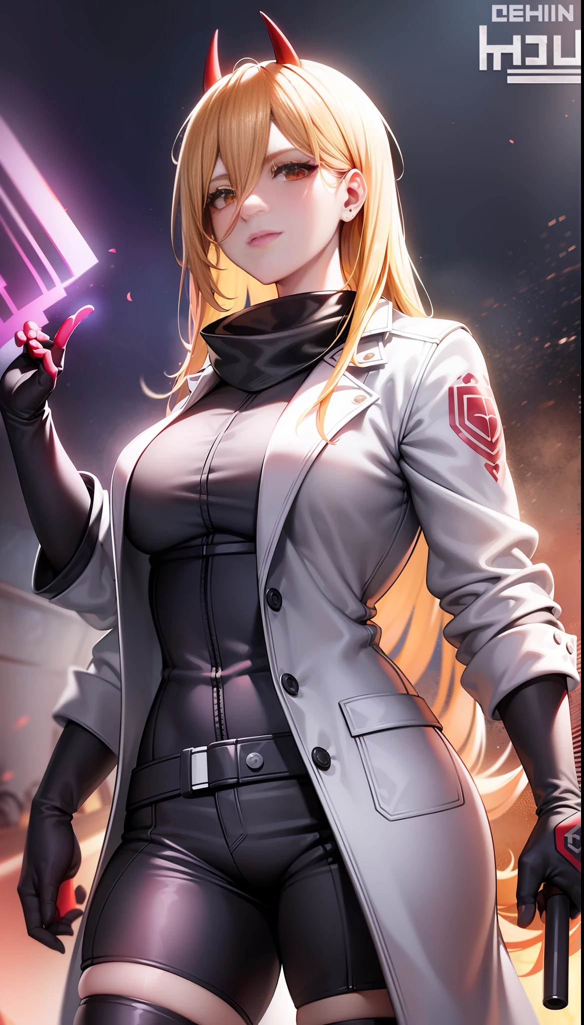 Pava, yellow hair, scythe in hand, red scythe in hand, red eyes (detailed depiction), evil smile, white shirt, black coat, trousers, (Shibuya: 1.4), (night light: 1.4), (thick body: 1.4), (long blonde hair: 1.4), HDR (high dynamic range), ray tracing, NVIDIA RTX, super resolution, Unreal 5, subsurface scattering, PBR textures, post processing, anisotropic filtering, depth of field ,maximum sharpness and sharpness, multi-layer textures, Albedo and specular mapping, surface shading, accurate simulation of light-material interactions, octane rendering, duotone lighting, low ISO, white balance, rule of thirds, large aperture, 8K RAW, (luminous particles: 1.4), {{masterpiece, best quality, extremely detailed CG, Unity 8k wallpaper, 3D, cinematic lighting, lens flares}},