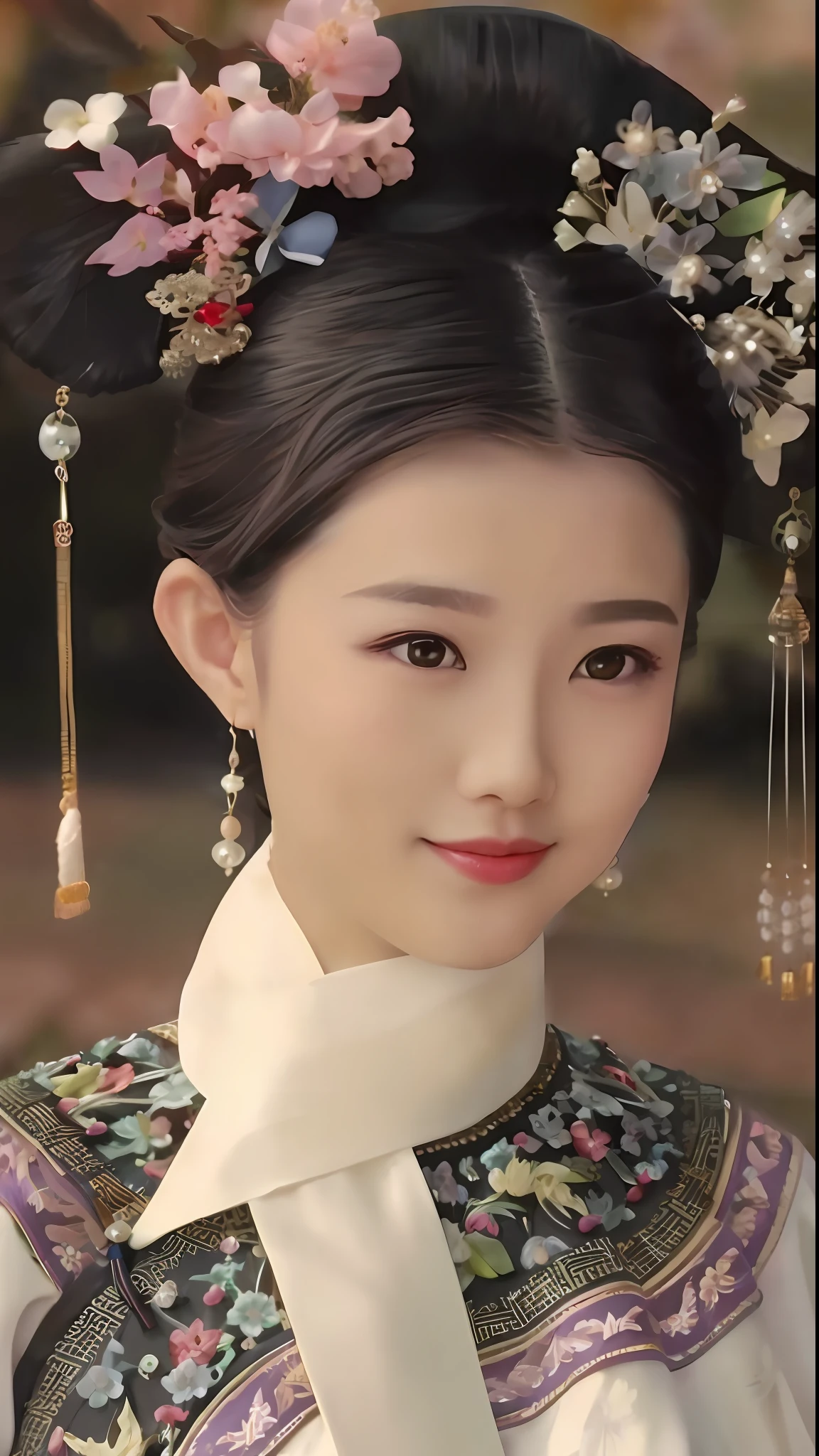 Close-up of a woman wearing a traditional Chinese headdress, palace, girl in Hanfu, ancient Chinese princess, wearing ancient Chinese costume, Chinese princess, ancient Chinese beauty, inspired by Qiu Ying, Chinese Traditional, inspired by Lanying, traditional beauty, Chinese style, Chinese girl, inspired by Guo Xi, Chinese woman, inspired by Qian Gu, ultra HD, perfect details, realistic picture, extreme picture quality, perfect character structure, ultra-wide angle lens, dynamic angle, highest precision, 8k resolution, tone and dark, 8k, Ultra HD,8K HD-ar 9:16 v1