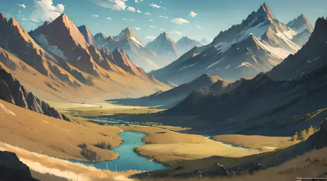 (Best quality),(masterpiece),(ultra detailed),(high detailed),(extremely detailed),anime scenery landscape landscape in mountain...