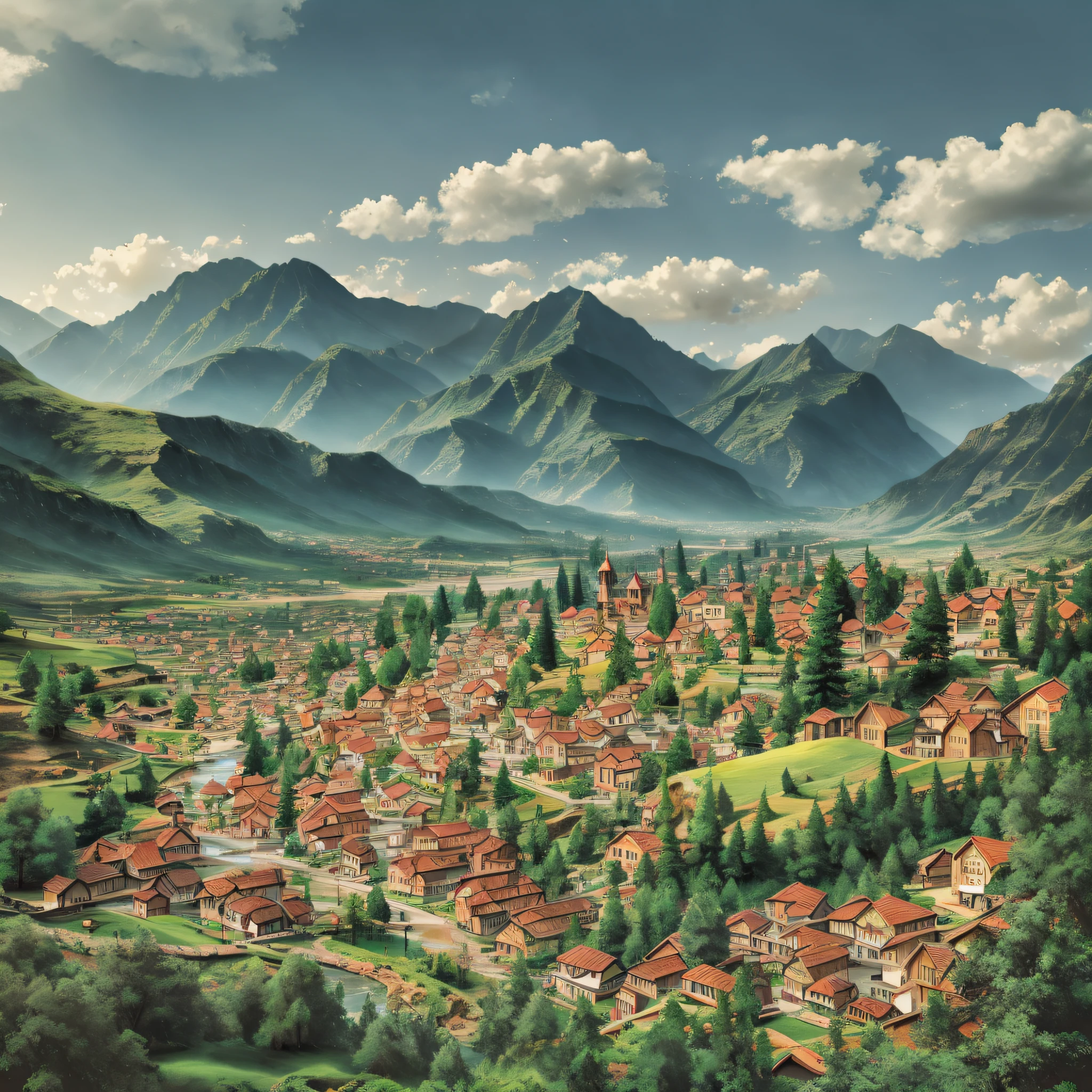 A quaint town nestled in a valley --auto --s2