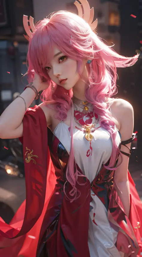 anime girl with pink hair and a red cape posing for a picture, extremely detailed artgerm, ross tran 8 k, fanart best artstation, guweiz, artwork in the style of guweiz, 8k high quality detailed art, ! dream artgerm, by Yang J, guweiz on artstation pixiv, ...