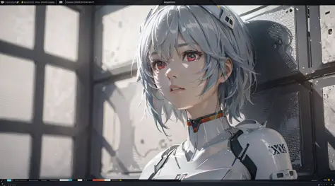 ((Best quality)), ((masterpiece)), (detailed:1.4), 3D, Ayanami Rei，fighting，HDR (High Dynamic Range),Ray Tracing,NVIDIA RTX,Supe...