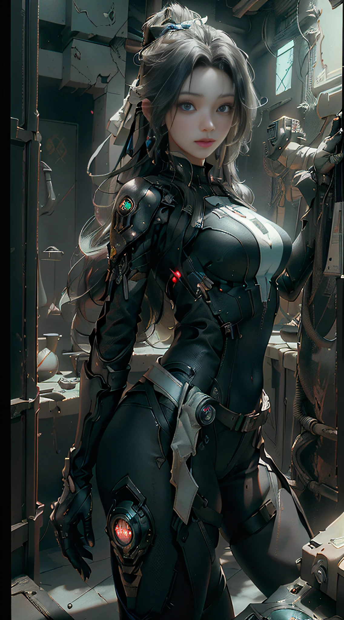 ((Best quality)), ((masterpiece)), (detailed:1.4), 3D, an image of a beautiful cyberpunk female,HDR (High Dynamic Range),Ray Tracing,NVIDIA RTX,Super-Resolution,Unreal 5,Subsurface scattering,PBR Texturing,Post-processing,Anisotropic Filtering,Depth-of-field,Maximum clarity and sharpness,Multi-layered textures,Albedo and Specular maps,Surface shading,Accurate simulation of light-material interaction,Perfect proportions,Octane Render,Two-tone lighting,Wide aperture,Low ISO,White balance,Rule of thirds,8K RAW,