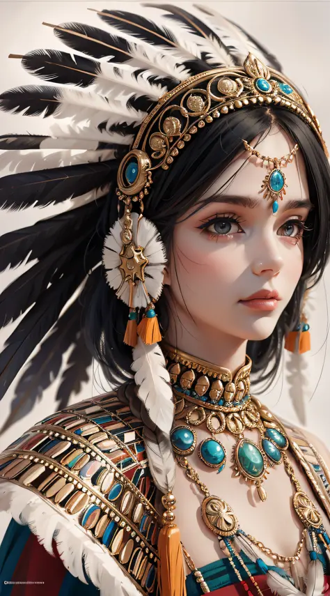 Indian headdress, feathers, unmanned, gorgeous,