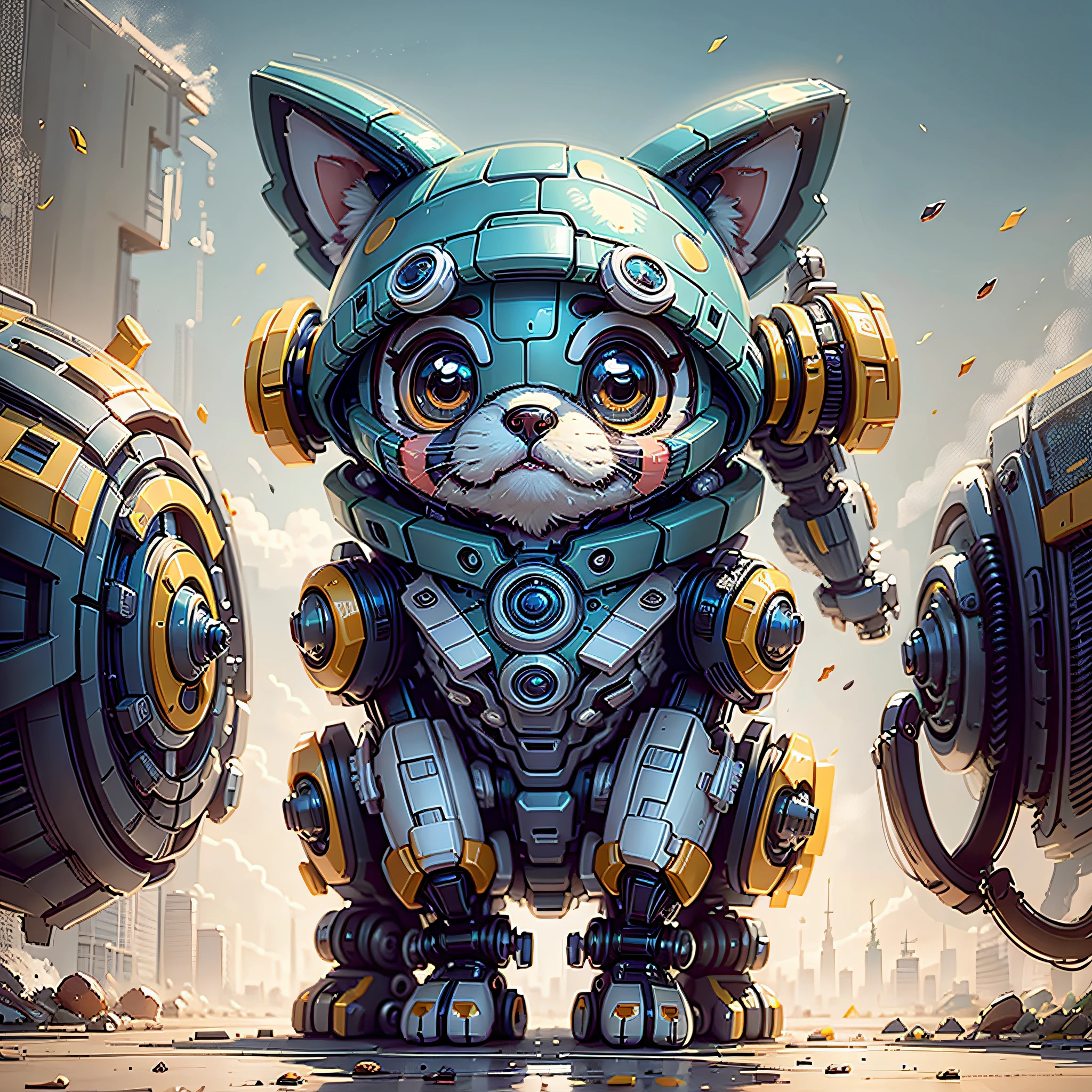 Puppy robots can have a cute design, large and expressive eyes, bright colors and rounded shapes, making it attractive cartoon style