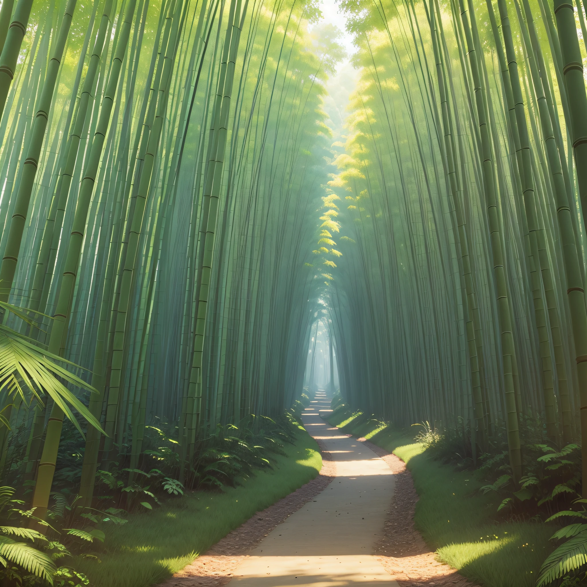 Super good-looking bamboo forest, under the eyes, realistic style, 3D realistic rendering --auto --s2