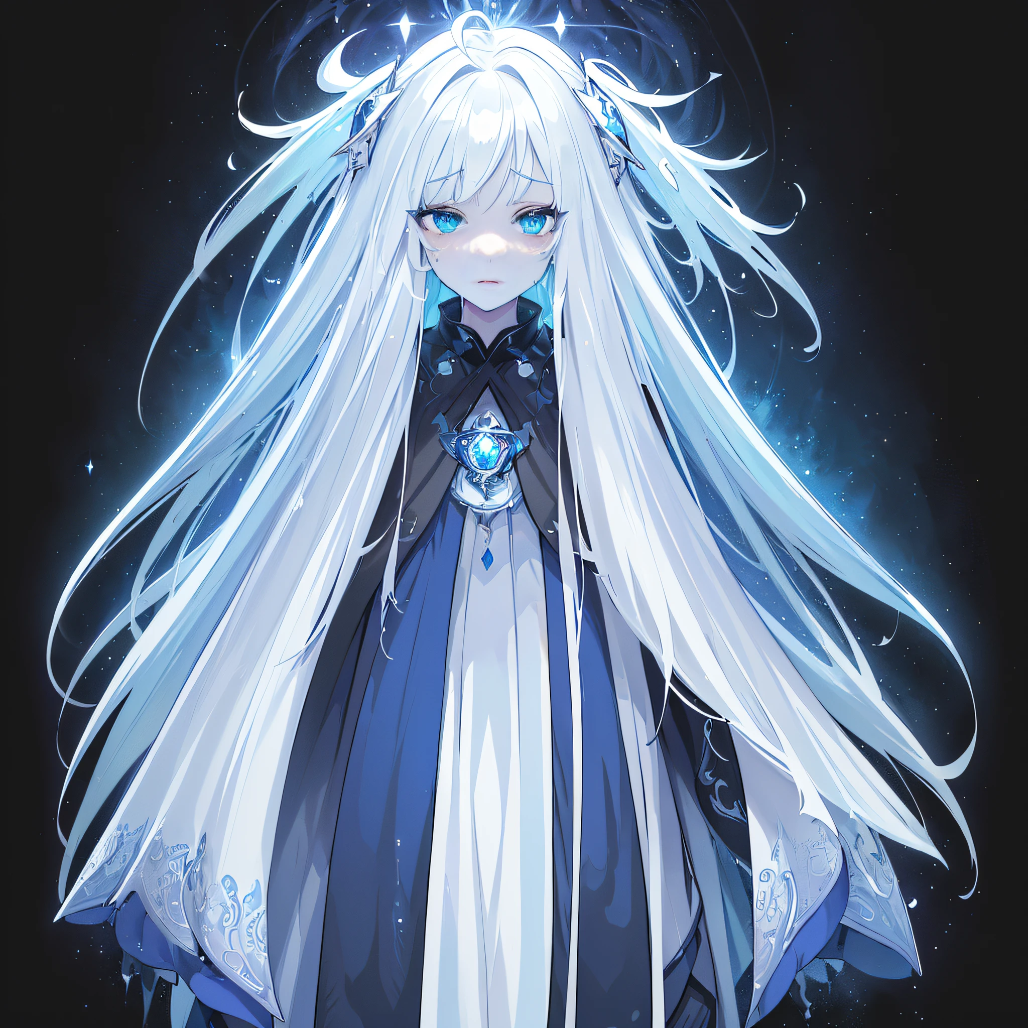 (masterpiece, top quality, best quality, official art, beautiful and aesthetic:1.2), (long glowing cape) (robe) (chibi game character) (sky children of light) (TGC) (non human) (game art) (genshin impact) ( wallpaper) (artstation) (artistic) (feelings) (expressions) (1girl:1.3), (fractal art:1.3),absurd, masterpiece, best quality, realistic, hyper-detailed, (shiny skin, sweaty:1.4), looking at viewer,