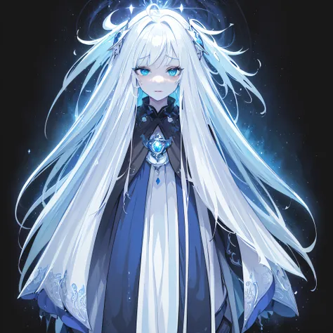 (masterpiece, top quality, best quality, official art, beautiful and aesthetic:1.2), (long glowing cape) (robe) (chibi game char...