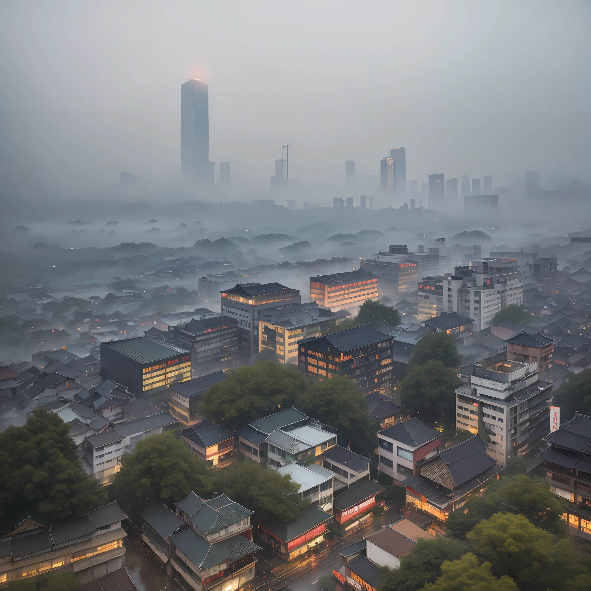 Fragrant ink dyed Chengdu, far and near buildings into the picture, the city smoke is as thick as dai, the light rain on the sky street is as moist as crisp, the dewy air is suddenly cold and warm, and the green moss marks are half absent --auto --s2