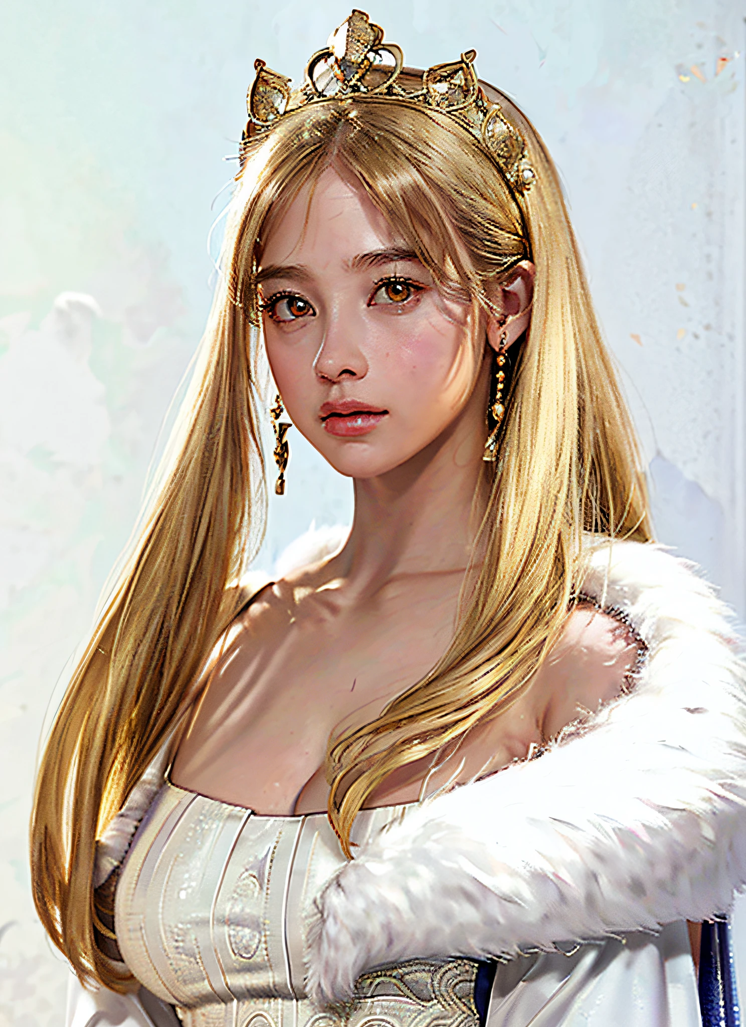 Ultra-detailed complex 3D rendering of the face, (big breasts: 7.8), glamour shot full body image, long hair, viewer view, bare feet, armpits, wearing intricate super armor, (shiny skin),((Realistic lighting, top quality, 8K, masterpiece: 1.3)), Clear Focus: 1.2, 1 girl, Perfect figure: 1.4, , (cleavage), intricate details, (ultra-detailed queen armor, Fur-lined cape, jeweled ultra-detailed large crown: 1.2), big,, sexy swimsuit, (surreal), (high resolution), (8K), (very detailed), (beautiful detailed eyes), she radiates a soft and bright light and illuminates everything around her, light particles, ultra-detailed detail jewels, one girl, solo, long hair, wind, gorgeous face, top quality, masterpiece, Maximum detail, diffused lighting, (blonde: 1.3), Valhalla Valkyrie, beauty, facial muscles
