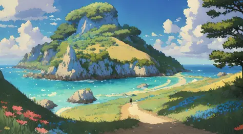 (Best quality),(masterpiece),(ultra detailed),(high detailed),(extremely detailed),anime scenery landscape in the style of Miyaz...