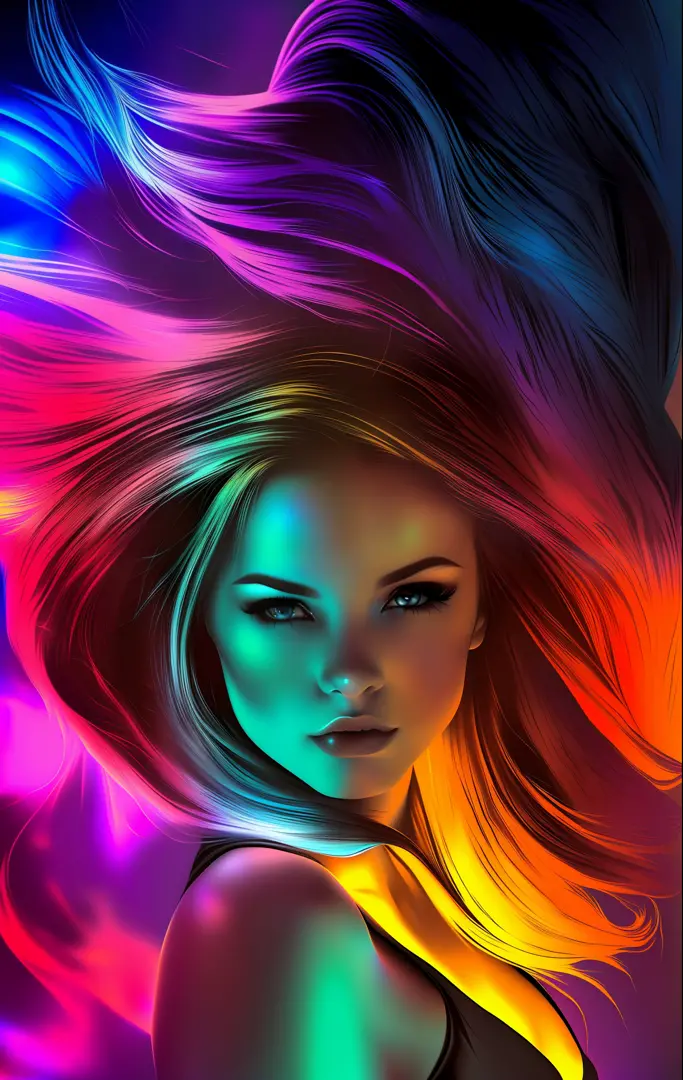 high contrast, swirling light, (dark:1.2), deep shadow, darkness, realistic, closeup, 1girl, solo, blonde hair, sharp face, long...