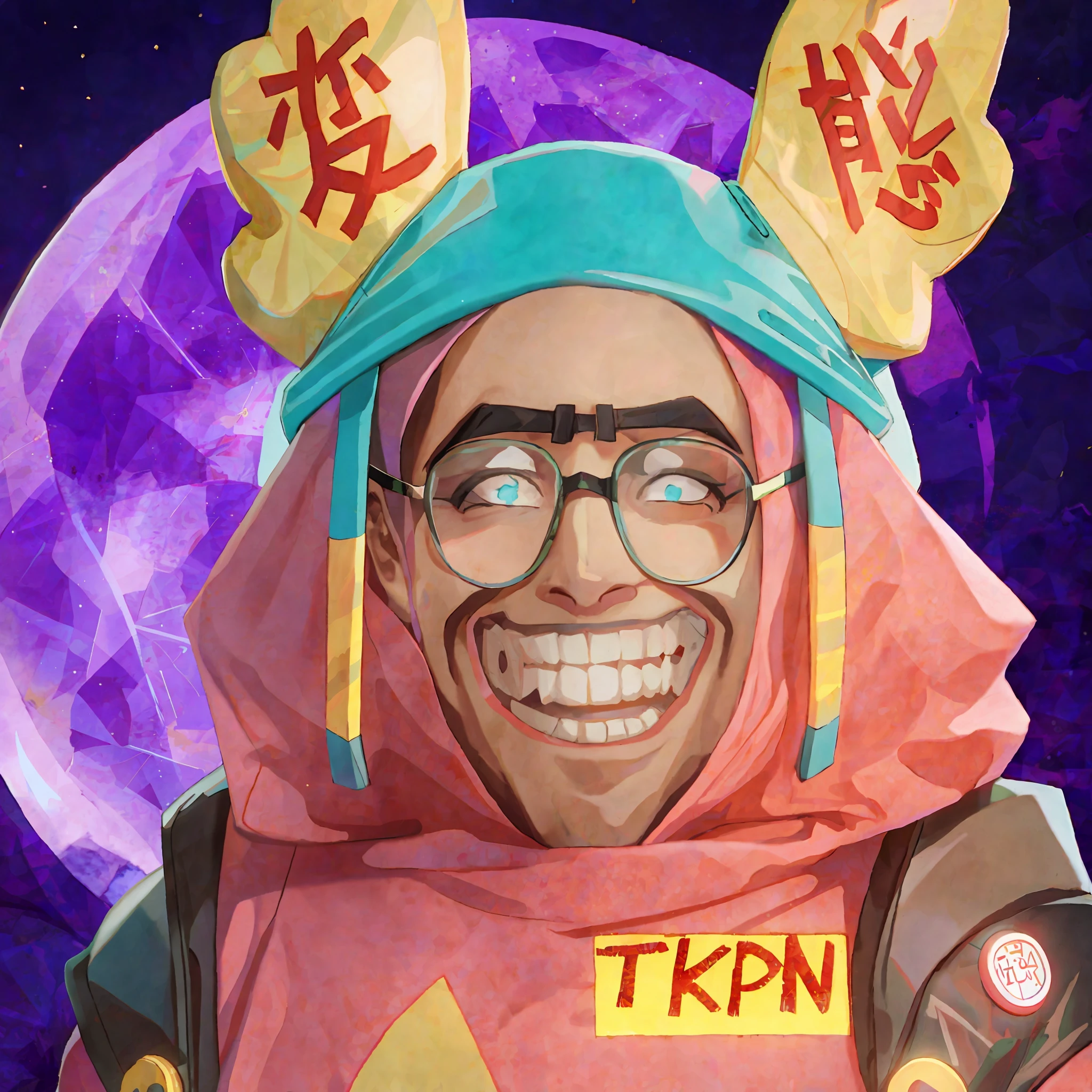 there is a man wearing a costume with ears and a hood, tekkon kinreet, tekkon kinkret, tpose, profile picture 1024px, kda, thertrevkaiser, typical cryptocurrency nerd, official fanart, ninjala, bad bunny, official fan art, tokusatsu suit vaporwave, inspired by Kun Can