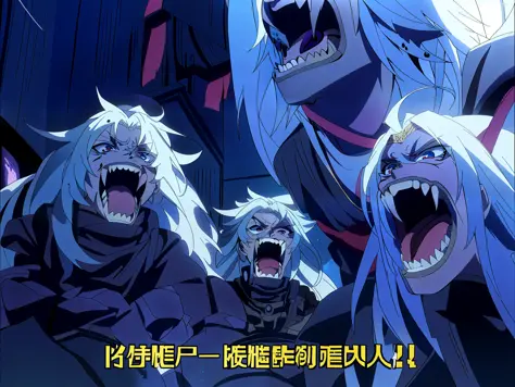 anime characters are in a group with their mouths open, screenshot from the anime film, anime still film anime shikishi, still from tv anime, screenshot from guro anime, from cryptid academia, screenshot from a 2012s anime, reincarnated as a slime, anime m...