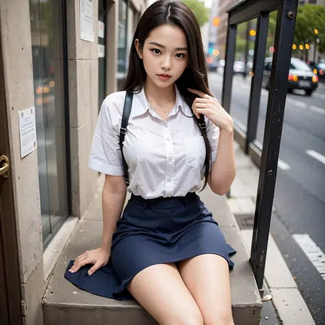 Masterpiece, best image quality, beautiful schoolgirl full of charm, radiant skin, 16K, perfect human structure, double eyelids,...