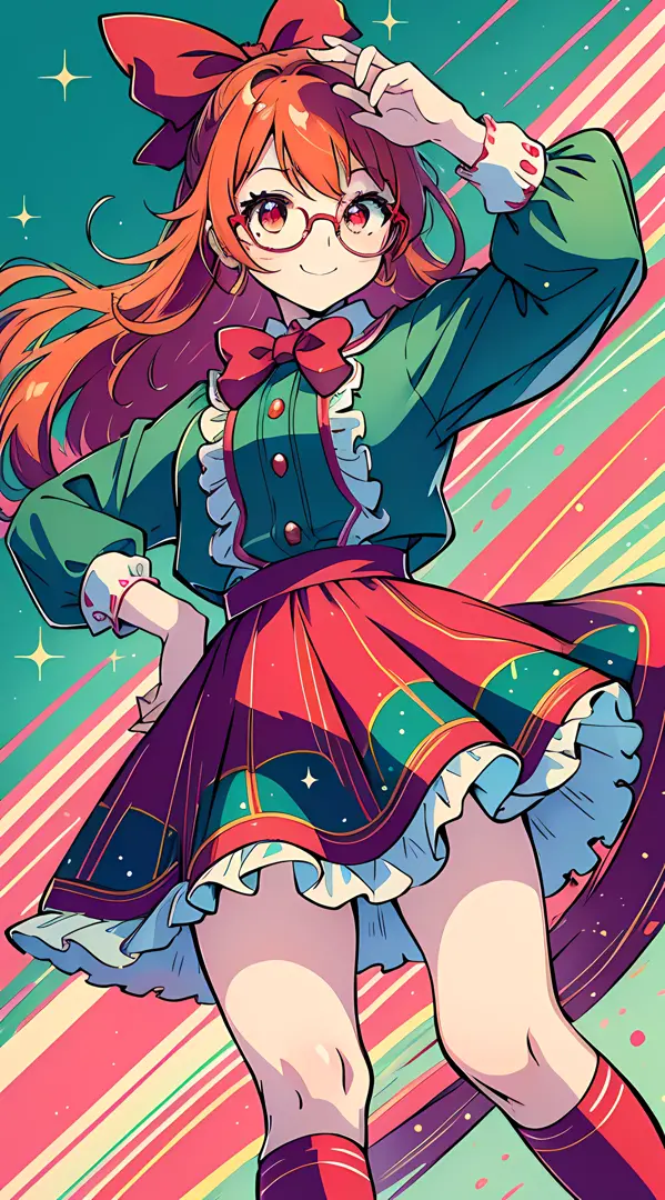 (1Girl, Solo)
Style: Anime
Quality: Playful
Quality: Expressive
Hair Color: Fiery red
Eye Color: Sparkling emerald green
Outfit:...