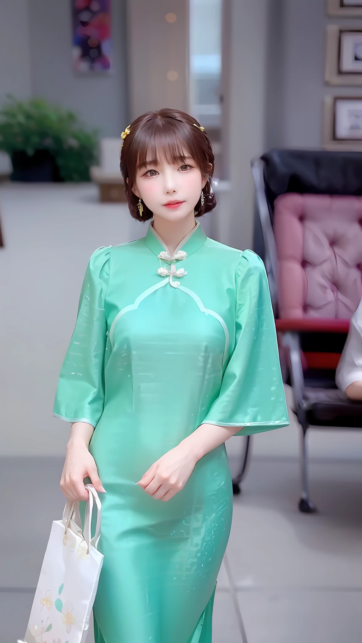 Close-up of a woman in a dress, cheongsam, sakimichan, beautiful korean woman, korean girl, Nguyen Jia-beautiful! , chinese girl, chinese dress, lalisa manobal, cute kawaii girl, shaxi, beautiful korean young woman, ulzzang, sung yanjun, chen xintong,
Ultra HD, perfect detail, realistic picture, extreme picture quality, perfect character structure, ultra-wide angle lens, dynamic angle, highest precision, 8k resolution, tone and dark, 8k, Ultra HD, 8K HD-ar 9:16 v1