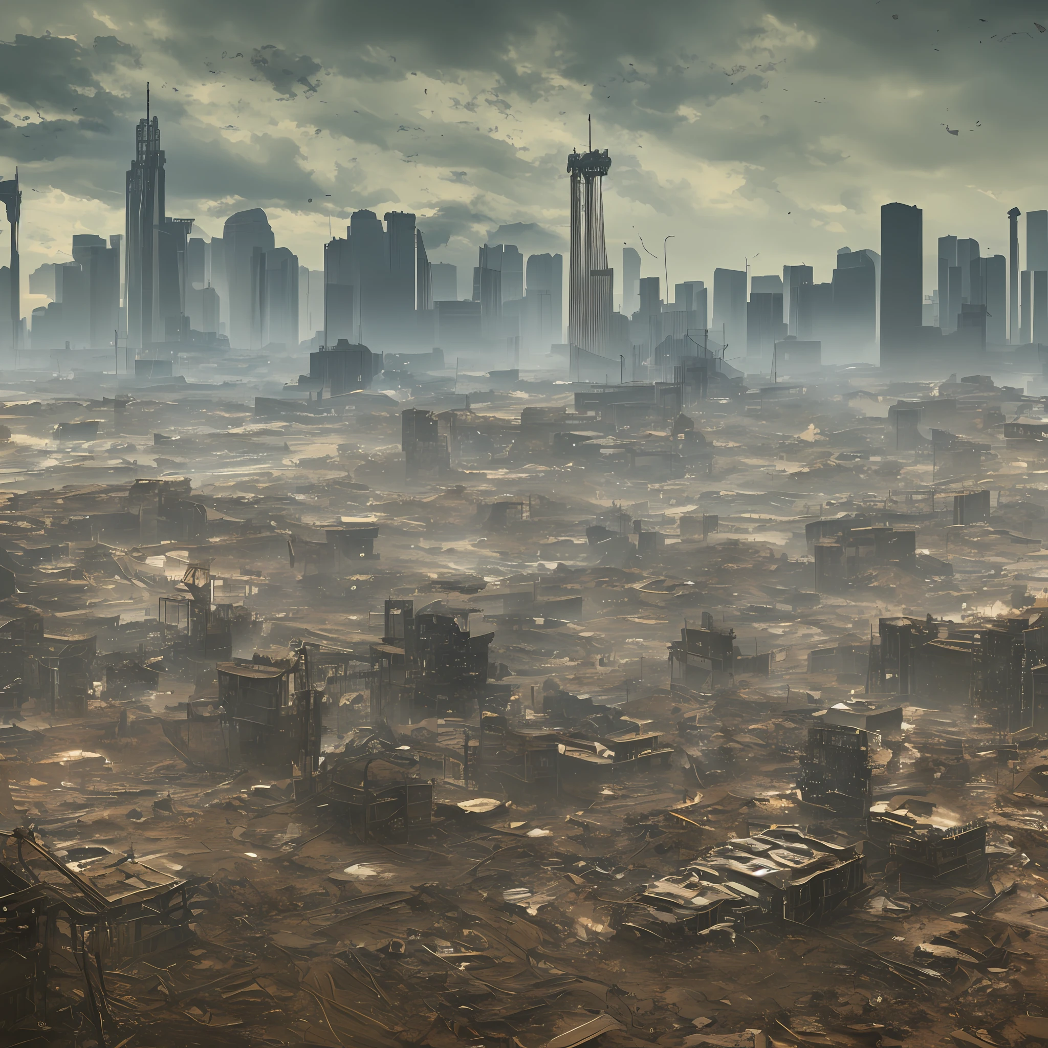 paisagem de algum U.S. estilo apocalíptico da cidade, ultra realistic, 8K HD --automático --s2