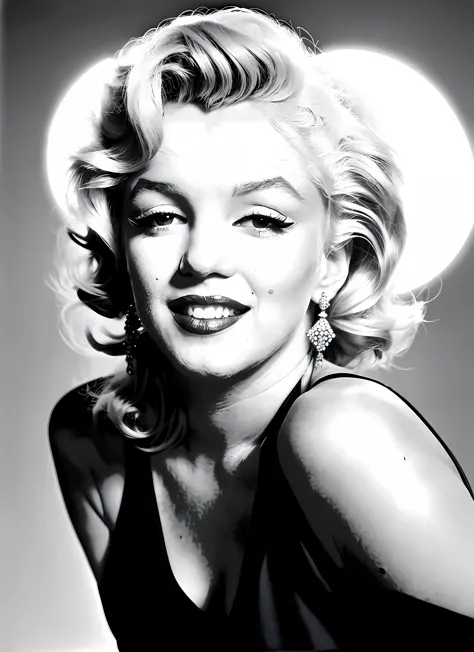 COLOR photo of Marylin Monroe, the goal of the photo shoot is to show the style and personality of the model, wearing casual clo...
