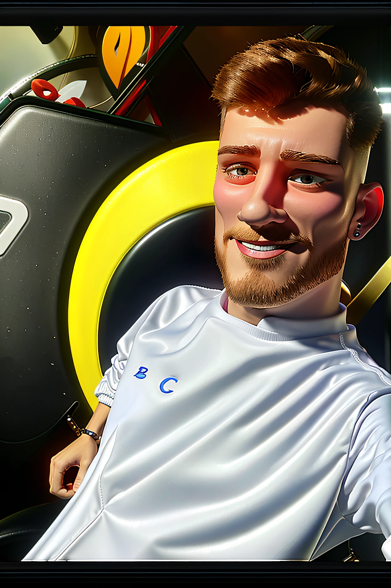 (Pixar style: 1.25) A waist-high portrait of (chrisbrigido) with serious spider-man clothing, blue eyes, enigmatic look, natural skin texture, 4k textures, HDR, intricate, highly detailed, sharp focus, cinematic visual, hyper-detailed