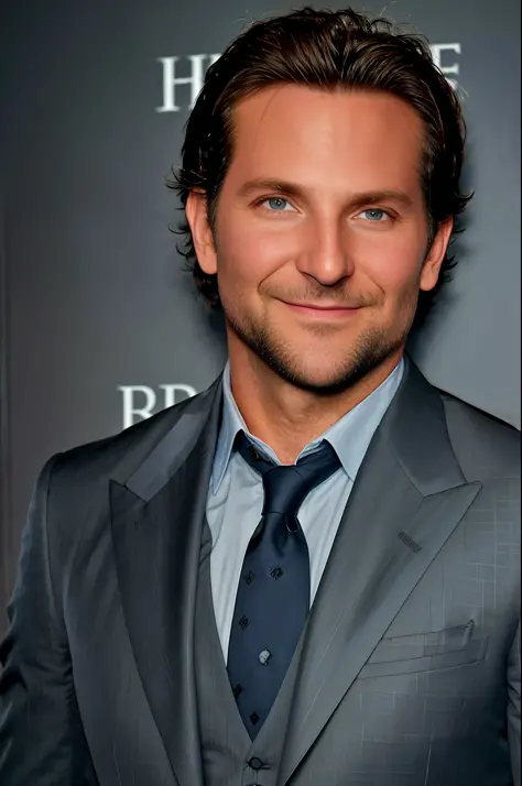 Bradley Cooper vestido con traje de armani. High quality, fotorrealista, 8k, detailed face, hiperdetallado