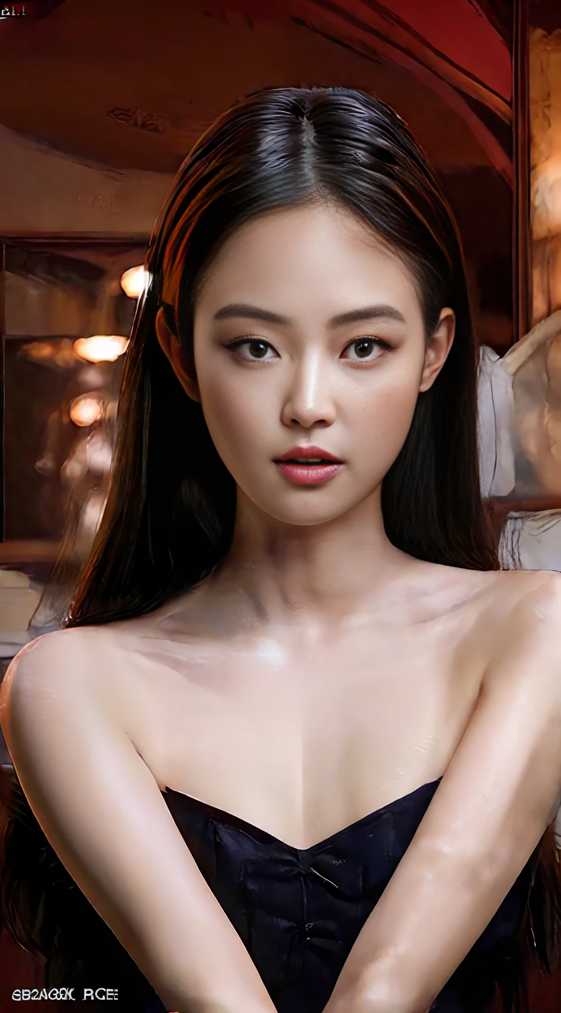 It uses stunning ray-tracing effects to create a stunning masterpiece featuring two charming girls with delicate, slim figures, graceful curves, and proportioned limbs, coupled with the finest shadows and realistic lighting. Has relatively large breasts with exposed cleavage, perfect face, shiny skin and beautiful eyes.