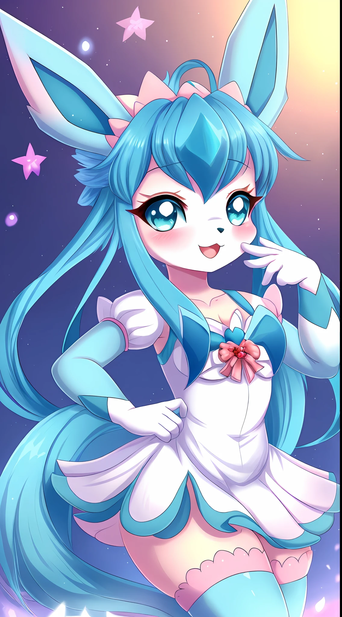 4k, chef-d&#39;œuvre, Meilleure qualité, kawaii, Mignon, SFW, glaceon, hioshiru, Précure, Cure-Épicé (Délicieuse Précure)