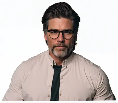 masterpiece, Anson Mount, 50 years old (high detail: 1 1), rough face, natural skin, high quality, nsfw, glasses, beautiful eyes...