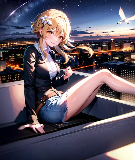 , city background, night sky, aviators