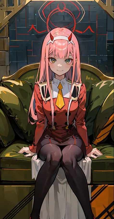 zero two \(darling in franxx\), darling in franxx, 1girl, bangs, bite, shadow, long hair, small breasts, large thighs, makeup, r...