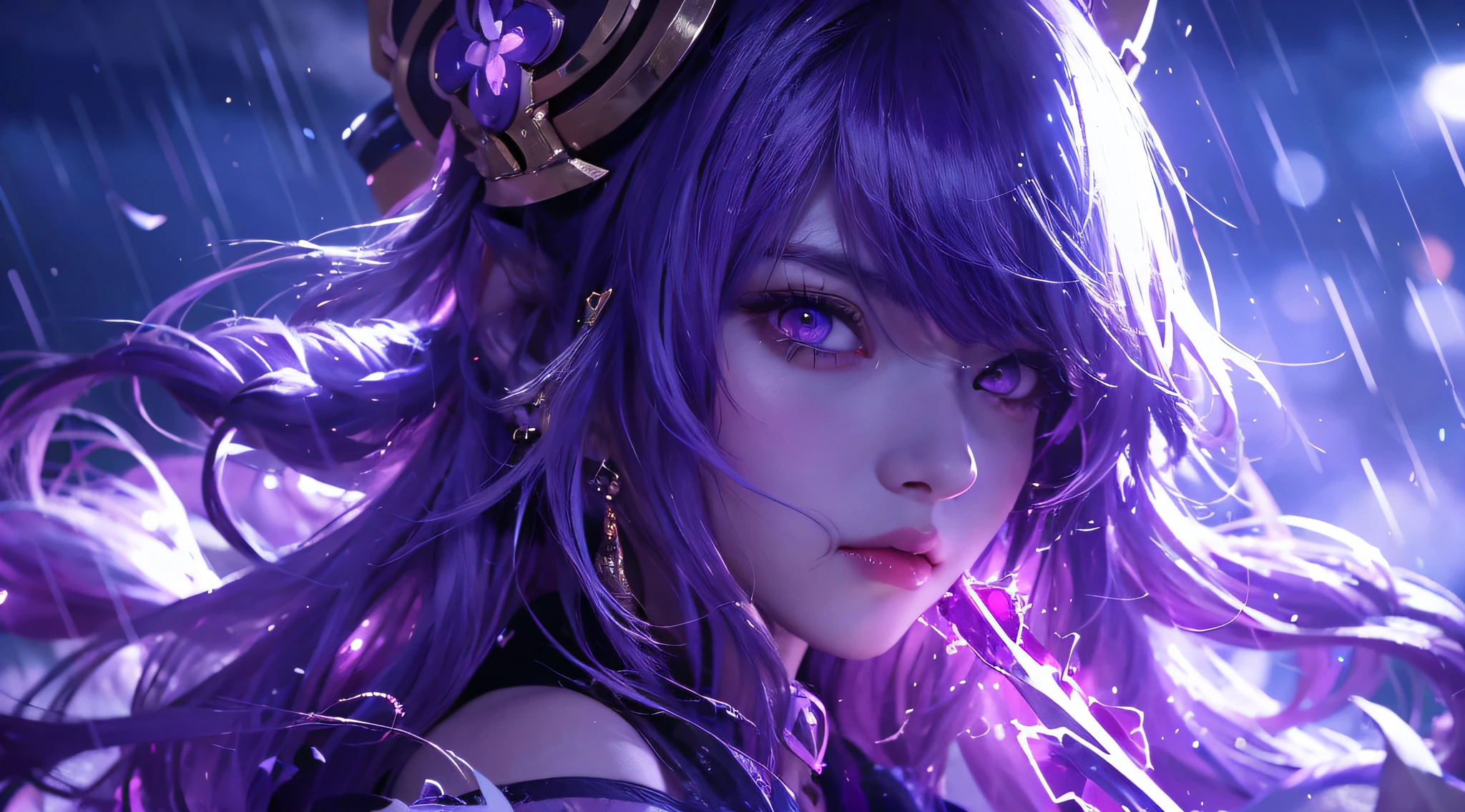 anime girl with purple hair and a crown on her head, detailed digital anime art, extremely detailed artgerm, anime art wallpaper 4k, anime art wallpaper 4 k, anime style 4 k, anime wallpaper 4 k, anime art wallpaper 8 k, anime wallpaper 4k, 4k anime wallpaper, portrait knights of zodiac girl, artgerm detailed