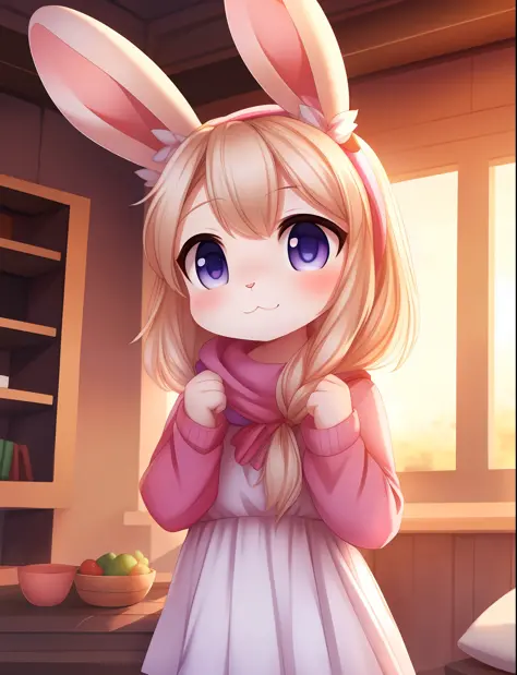 1girl, cute ,rabbit,