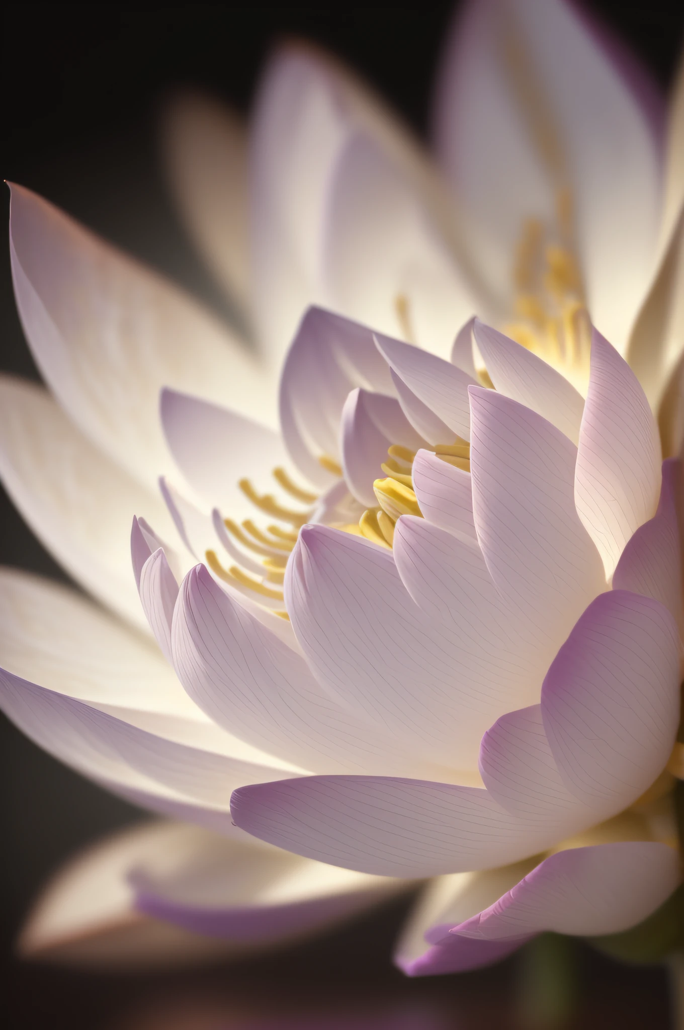 Inspirado na macrofotografia de Levon Biss, crie um close-up detalhado de uma flor de lótus --auto --s2