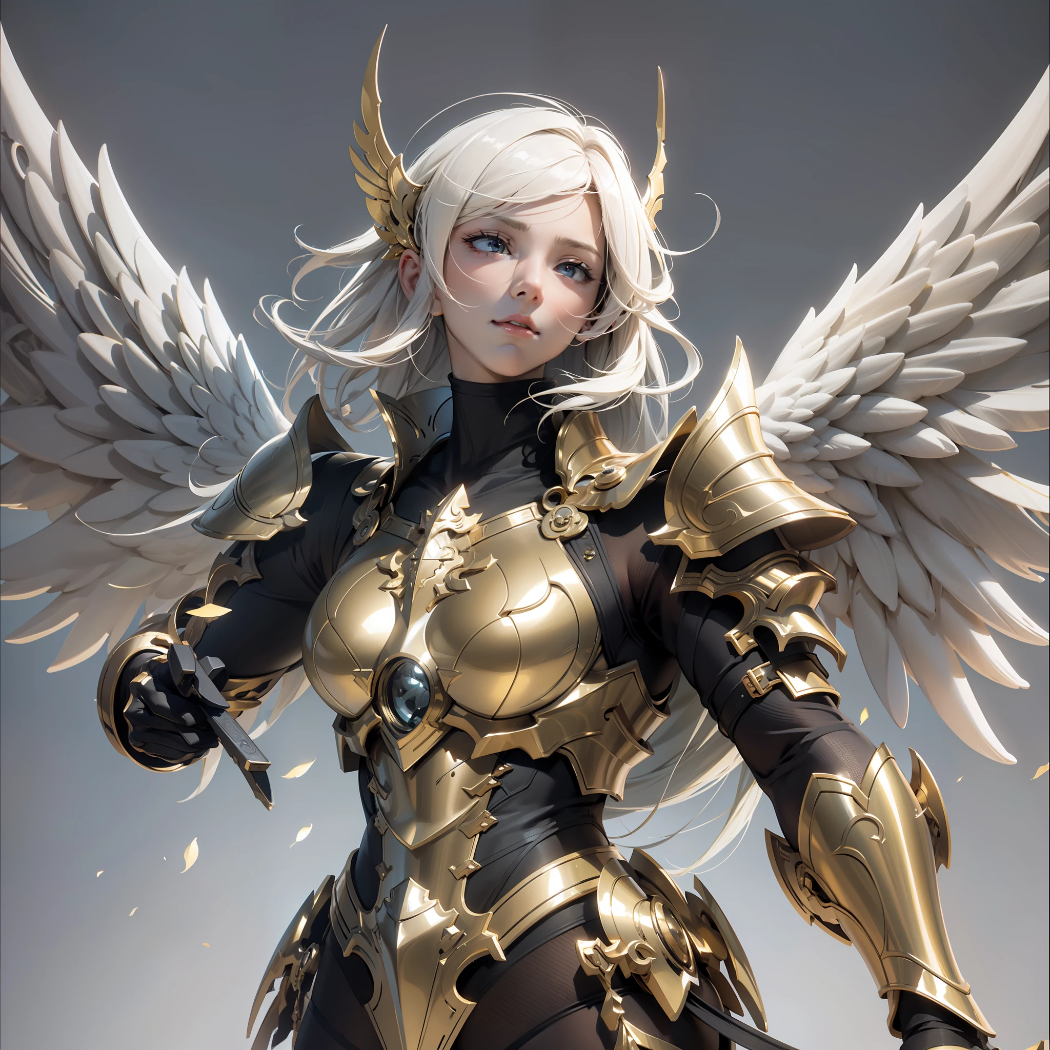 Ангел-воин, (с парой золотых крыльев на спине), ((металлические крылья)), ((золотая броня)), высокая детализация, (Красивое лицо), Идеальные черты лица, золотые волосы, золотой меч, безразличный, высокомерный, непобедимый, атмосферный, макрос, реалистичный, HDR (расширенный динамический диапазон), Трассировка лучей, NVIDIA РТХ, Супер разрешение, Нереально 5, Подповерхностное рассеяние, Постобработка, Анизотропная фильтрация, глубина резкости, Максимальная резкость и резкость, Альбедо и зеркальное отображение, Затенение поверхности, Точное моделирование взаимодействия света и материала, идеальные пропорции, Октановый рендер, двухцветное освещение, Большая апертура, Низкое ISO, Баланс белого, Правило третей, 8K необработанный, Высокоэффективный субпиксель, субпиксельная свертка,