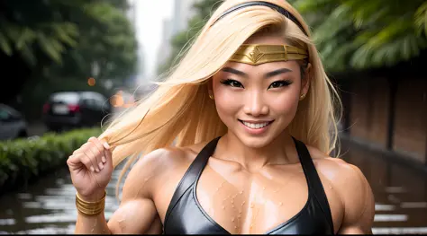 prompthunt: beautiful young Asian bodybuilder blonde young teen