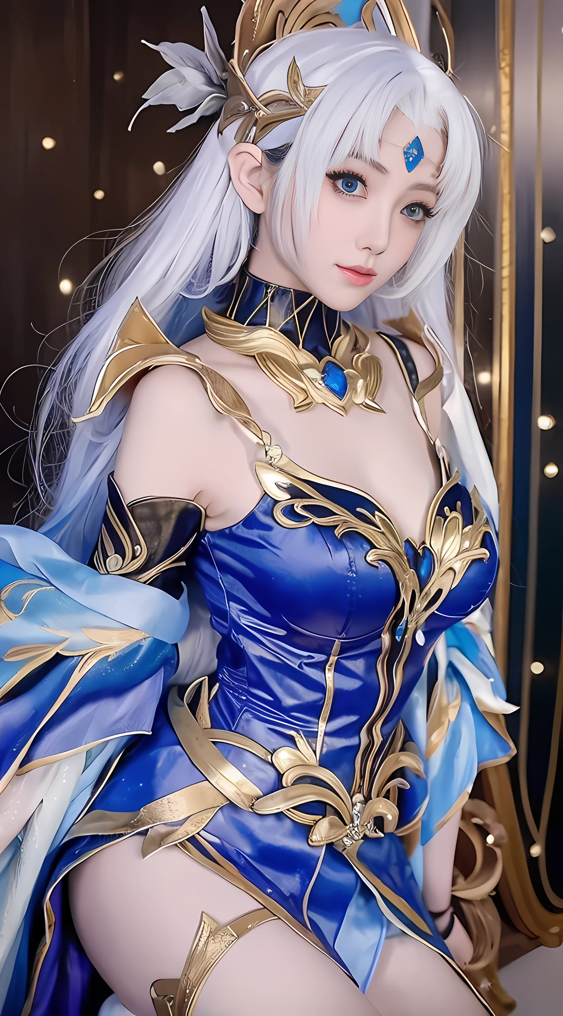 Close-up of a woman in a blue dress, very detailed Artgerm, Irelia, IG model | Dream Art Germ, Ah Ri, Style Art Germ, Inspired by Blue Eng, Art Germ Detailed, Art Germ Style, Art Germ Liu, Seraphim Ari KDA