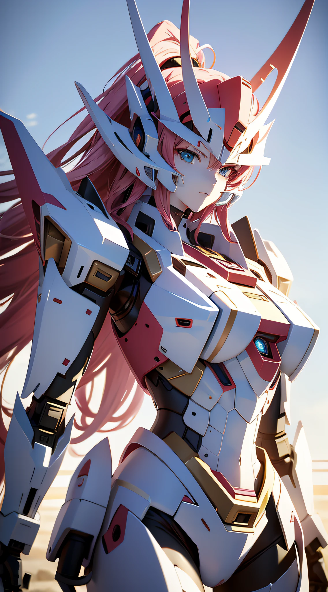 Há um grande robô parado na plataforma com mecha feminina, melhor papel de parede de anime 4k konachan, arte digital detalhada de anime, Estética Anime Mecha, arte detalhada de anime, arte detalhada de animework, papel de parede de anime 4k, papel de parede de anime 4K, arte digital avançada de anime, Papel de parede de anime 4K, badass anime 8 k, Papel de parede de arte anime 4k, Papel de parede de arte anime 4k