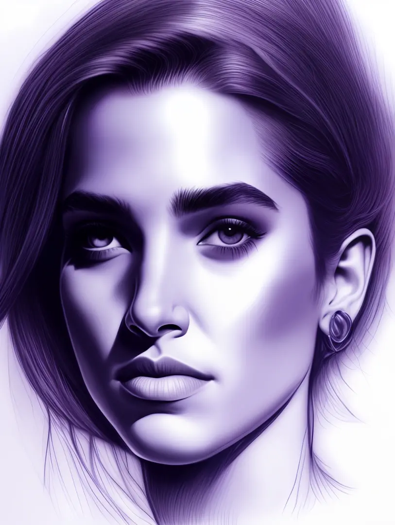 Ballpoint portrait sketch blua