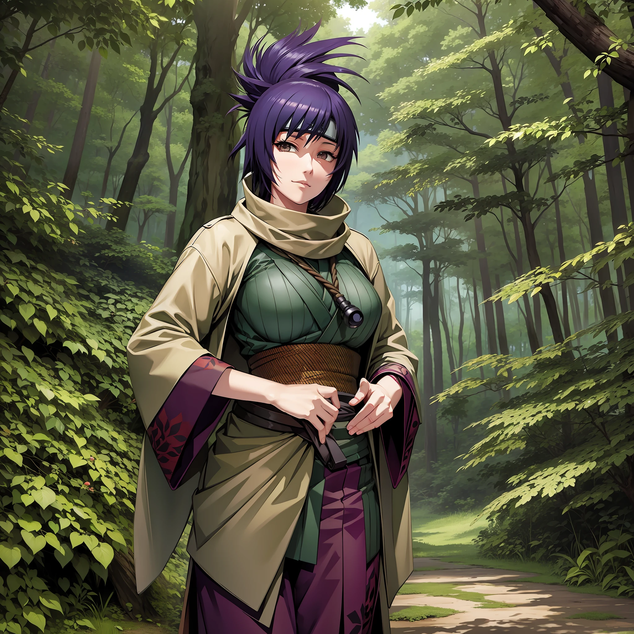 Anko mitarashi tall gorgeous in the forest super realism well detailed