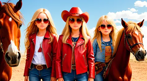 fri, 19:42
you sent
a half-body, portrait of 3 german child girls long blonde hair of 12 years, red leather jackets, sunglasses,...