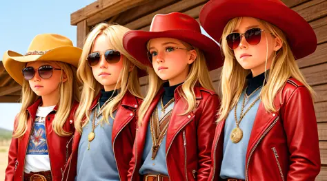 fri, 19:42
you sent
a half-body, portrait of 3 german child girls long blonde hair of 12 years, red leather jackets, sunglasses,...